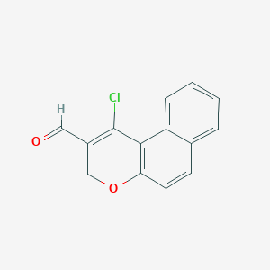 molecular formula C14H9ClO2 B1626418 1-Chloro-3H-benzo[F]chromene-2-carbaldehyde CAS No. 61603-25-6