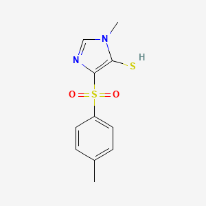 molecular formula C11H12N2O2S2 B1626508 1-Methyl-4-tosylimidazole-5-thiol CAS No. 81291-85-2