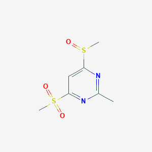 B1626545 4-(Methanesulfinyl)-6-(methanesulfonyl)-2-methylpyrimidine CAS No. 88317-65-1