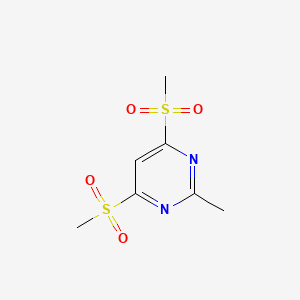 molecular formula C7H10N2O4S2 B1626579 4,6-Di(methanesulfonyl)-2-methylpyrimidine CAS No. 88317-64-0