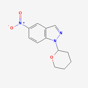 molecular formula C12H13N3O3 B1626680 5-硝基-1-(四氢-2H-吡喃-2-基)-1H-吲唑 CAS No. 150187-64-7