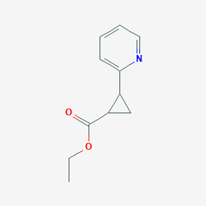 molecular formula C11H13NO2 B1626688 Cyclopropanecarboxylic acid, 2-(2-pyridinyl)-, ethyl ester CAS No. 4903-95-1