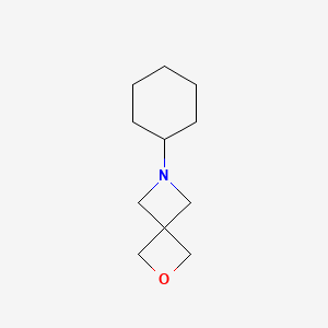 molecular formula C11H19NO B1626778 2-Oxa-6-azaspiro(3.3)heptane, 6-cyclohexyl- CAS No. 97401-34-8