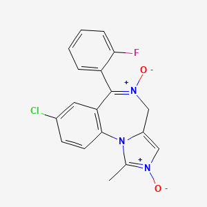 B1626806 8-Chloro-6-(2-fluorophenyl)-1-methyl-4H-imidazo[1,5-A][1,4]benzodiazepine 2,5-dioxide CAS No. 59468-87-0