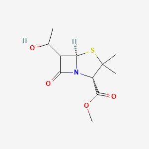 molecular formula C11H17NO4S B1626880 Methyl (2S-(2alpha,5alpha,6alpha(S*)))-6-(1-hydroxyethyl)-3,3-dimethyl-7-oxo-4-thia-1-azabicyclo(3.2.0)heptane-2-carboxylate CAS No. 76581-81-2
