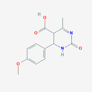 molecular formula C13H14N2O4 B1626901 1,2,5,6-Tetrahydro-6-(4-methoxyphenyl)-4-methyl-2-oxo-5-pyrimidinecarboxylic acid CAS No. 69785-26-8