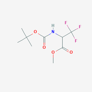 molecular formula C9H14F3NO4 B1626922 (R)-Methyl 2-((tert-butoxycarbonyl)amino)-3,3,3-trifluoropropanoate CAS No. 1039356-94-9