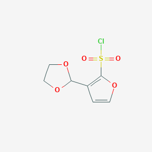 molecular formula C7H7ClO5S B1627005 3-(1,3-Dioxolan-2-yl)furan-2-sulfonyl chloride CAS No. 886851-63-4
