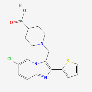 molecular formula C18H18ClN3O2S B1627014 1-{[6-Chloro-2-(thiophen-2-yl)imidazo[1,2-a]pyridin-3-yl]methyl}piperidine-4-carboxylic acid CAS No. 893612-77-6
