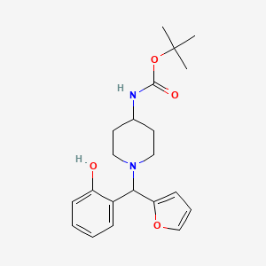 molecular formula C21H28N2O4 B1627099 4-(Boc-amino)-1-[furan-2-yl(2-hydroxyphenyl)methyl]piperidine CAS No. 870703-79-0