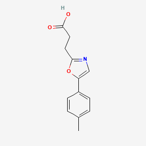 molecular formula C13H13NO3 B1627110 3-[5-(4-甲基苯基)-1,3-噁唑-2-基]丙酸 CAS No. 705962-58-9
