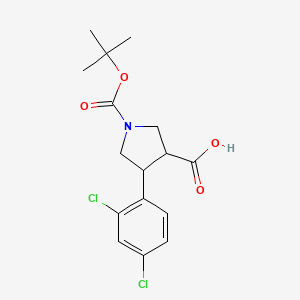 molecular formula C16H19Cl2NO4 B1627156 1-(tert-Butoxycarbonyl)-4-(2,4-dichlorophenyl)pyrrolidine-3-carboxylic acid CAS No. 939758-02-8