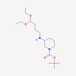 molecular formula C18H36N2O4 B1627294 Tert-butyl 3-(4,4-diethoxybutylamino)piperidine-1-carboxylate CAS No. 864684-94-6