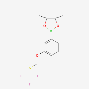 molecular formula C14H18BF3O3S B1627295 4,4,5,5-Tetramethyl-2-(3-trifluoromethylsulfanylmethoxy-phenyl)-[1,3,2]dioxaborolane CAS No. 864754-45-0