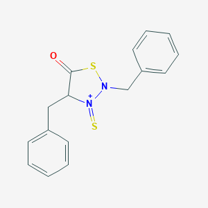molecular formula C16H15N2OS2+ B016273 2,4-二苄基-3-硫代亚胺基噻二唑烷-3-酮-5-酮 CAS No. 72966-20-2