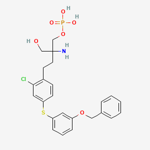 molecular formula C24H27ClNO6PS B1627300 [2-Amino-4-[2-chloro-4-(3-phenylmethoxyphenyl)sulfanylphenyl]-2-(hydroxymethyl)butyl] dihydrogen phosphate CAS No. 749262-82-6