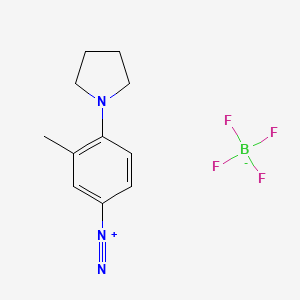molecular formula C11H14BF4N3 B1627393 Benzenediazonium, 3-methyl-4-(1-pyrrolidinyl)-, tetrafluoroborate(1-) CAS No. 36422-95-4