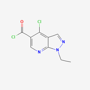 B1627394 4-chloro-1-ethyl-1H-pyrazolo[3,4-b]pyridine-5-carbonyl chloride CAS No. 52833-03-1