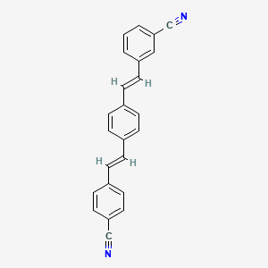 molecular formula C24H16N2 B1627427 3-(2-{4-[2-(4-Cyanophenyl)vinyl]phenyl}vinyl)benzonitrile CAS No. 79026-02-1