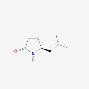 molecular formula C8H15NO B1627509 2-Pyrrolidinone, 5-(2-methylpropyl)-, (S)- CAS No. 62430-05-1