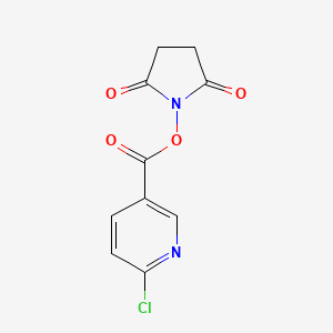 molecular formula C10H7ClN2O4 B1627582 1-[(6-Chloropyridine-3-carbonyl)oxy]pyrrolidine-2,5-dione CAS No. 257938-99-1