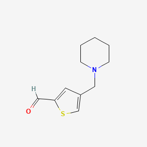 molecular formula C11H15NOS B1627688 4-(1-Piperidinylmethyl)-2-thiophenecarbaldehyde CAS No. 893745-85-2