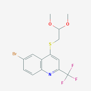 molecular formula C14H13BrF3NO2S B1627767 6-Bromo-4-(2,2-dimethoxyethylthio)-2-(trifluoromethyl)quinoline CAS No. 850349-80-3