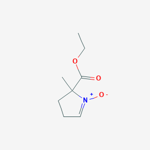 molecular formula C8H13NO3 B162778 2H-吡咯-2-羧酸，3,4-二氢-2-甲基-，乙酯，1-氧化物 CAS No. 61856-99-3