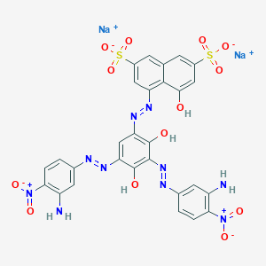 Disodium 4-((3,5-bis((3-amino-4-nitrophenyl)azo)-2,4-dihydroxyphenyl)azo)-5-hydroxynaphthalene-2,7-disulphonate