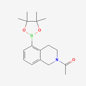 molecular formula C17H24BNO3 B1627796 1-(5-(4,4,5,5-四甲基-1,3,2-二氧杂硼环己烷-2-基)-3,4-二氢异喹啉-2(1H)-基)乙酮 CAS No. 937591-82-7