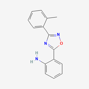 molecular formula C15H13N3O B1627815 2-[3-(2-Methylphenyl)-1,2,4-oxadiazol-5-YL]aniline CAS No. 915922-92-8