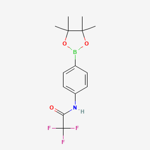 molecular formula C14H17BF3NO3 B1627822 2,2,2-trifluoro-N-[4-(4,4,5,5-tetramethyl-1,3,2-dioxaborolan-2-yl)phenyl]acetamide CAS No. 864754-08-5