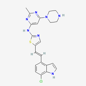 (E)-5-(2-(7-Chloro-1H-indol-4-yl)vinyl)-N-(2-methyl-6-(piperazin-1-yl)pyrimidin-4-yl)thiazol-2-amine