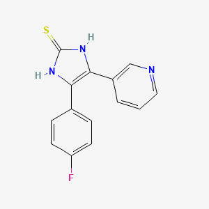 molecular formula C14H10FN3S B1627883 5-(4-Fluoro-phenyl)-4-pyridin-3-YL-1H-imidazole-2-thiol CAS No. 74767-75-2