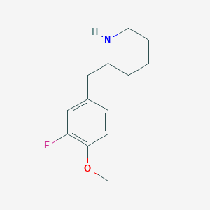 molecular formula C13H18FNO B1627921 2-(3-Fluoro-4-methoxy-benzyl)-piperidine CAS No. 955288-40-1