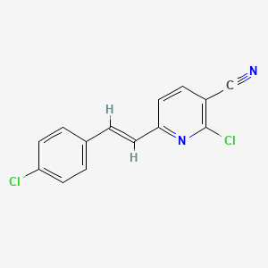molecular formula C14H8Cl2N2 B1627947 2-Chloro-6-[2-(4-chlorophenyl)vinyl]nicotinonitrile CAS No. 946601-99-6
