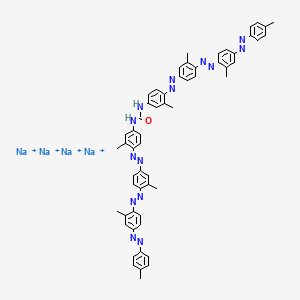 molecular formula C57H52N14Na4O+4 B1627962 Tetrasodium 2,2'-(carbonylbis(imino(2-methyl-4,1-phenylene)azo(2-methyl-4,1-phenylene)azo))bis(5-((4-sulphonatophenyl)azo)benzenesulphonate) CAS No. 6854-81-5