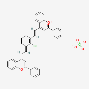 4-[(E)-2-[(3E)-2-Chloro-3-[(2E)-2-(2-phenylchromen-4-ylidene)ethylidene]cyclohexen-1-yl]ethenyl]-2-phenylchromenylium;perchlorate