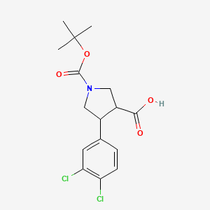 molecular formula C16H19Cl2NO4 B1627980 1-(Tert-butoxycarbonyl)-4-(3,4-dichlorophenyl)pyrrolidine-3-carboxylic acid CAS No. 939758-01-7
