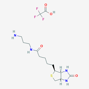 molecular formula C15H25F3N4O4S B1628050 N-(3-Aminopropyl)biotinamide trifluoroacetate CAS No. 244760-26-7