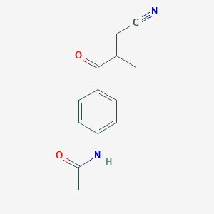 molecular formula C13H14N2O2 B1628054 N-[4-(3-cyano-2-methylpropanoyl)phenyl]acetamide CAS No. 42075-21-8