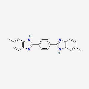 molecular formula C22H18N4 B1628133 5-methyl-2-(4-(5-methyl-1H-benzo[d]imidazol-2-yl)phenyl)-1H-benzo[d]imidazole CAS No. 308362-24-5