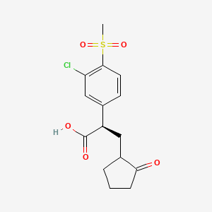 molecular formula C15H17ClO5S B1628174 (R)-2-(3-Chloro-4-methanesulfonylphenyl)-3-(2-oxocyclopentyl)propionic acid CAS No. 625113-52-2