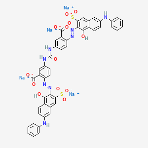 molecular formula C47H30N8Na4O13S2 B1628352 Tetrasodium 3,3'-(carbonyldiimino)bis(6-((1-hydroxy-6-(phenylamino)-3-sulphonato-2-naphthyl)azo)benzoate) CAS No. 6661-29-6