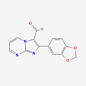 molecular formula C14H9N3O3 B1628411 2-苯并[1,3]二噁杂-5-基-咪唑并[1,2-a]嘧啶-3-甲醛 CAS No. 893612-32-3