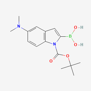 molecular formula C15H21BN2O4 B1628421 (1-(tert-butoxycarbonyl)-5-(dimethylamino)-1H-indol-2-yl)boronic acid CAS No. 945493-49-2