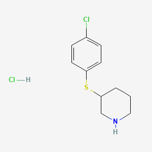 molecular formula C11H15Cl2NS B1628433 3-((4-氯苯基)硫代)哌啶盐酸盐 CAS No. 101768-48-3