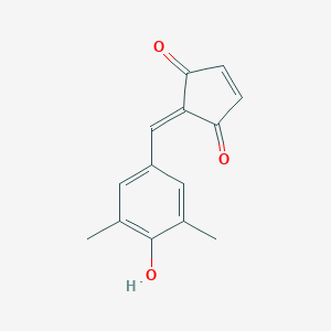 molecular formula C14H12O3 B162848 2-((3,5-二甲基-4-羟基苯基)-亚甲基)-4-环戊烯-1,3-二酮 CAS No. 503473-32-3