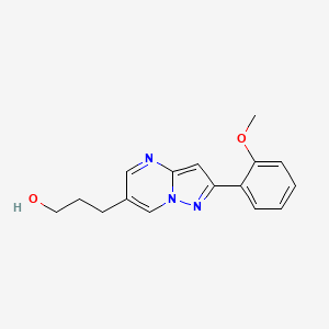 molecular formula C16H17N3O2 B1628507 3-[2-(2-Methoxyphenyl)pyrazolo[1,5-a]pyrimidin-6-yl]propan-1-ol CAS No. 893613-25-7