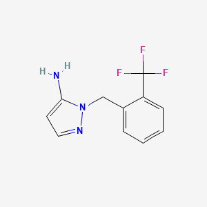 molecular formula C11H10F3N3 B1628522 1-[2-(三氟甲基)苄基]-1H-吡唑-5-胺 CAS No. 1015846-00-0